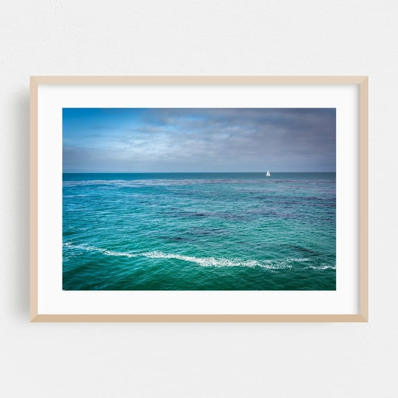 Low Tide - Santa Cruz California Photography Oak Framed Wall Art Print 24 x 36 inches