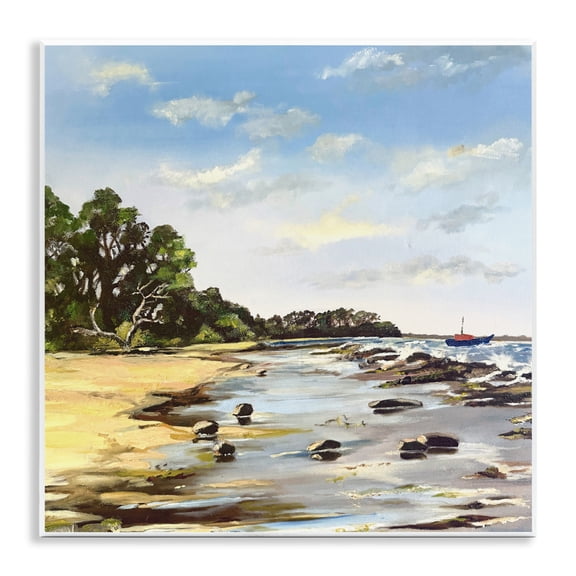 Low Tide Seascape Wall Plaque Art, design by Patricia Reynolds