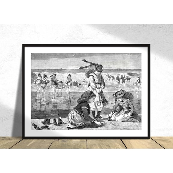Low Tide Winslow Homer Vintage Exhibition Illustration Reproduction Retro Historical American Realism Shells Unframed Paper Print