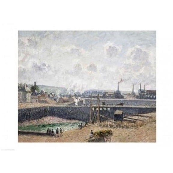 Low Tide at Duquesne Docks Dieppe 1902 Poster Print by Camille Pissarro - 36 x 24 in. - Large