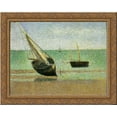 thumbnail image 1 of Low Tide at Grandcamp 24x20 Gold Ornate Wood Framed Canvas Art by Georges Seurat, 1 of 2
