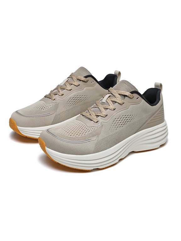 Low Top Breathable Mesh Sneakers with Synthetic Overlays and Thick Cushioned Midsole with Heel Pull Tab Available in Multiple Colors