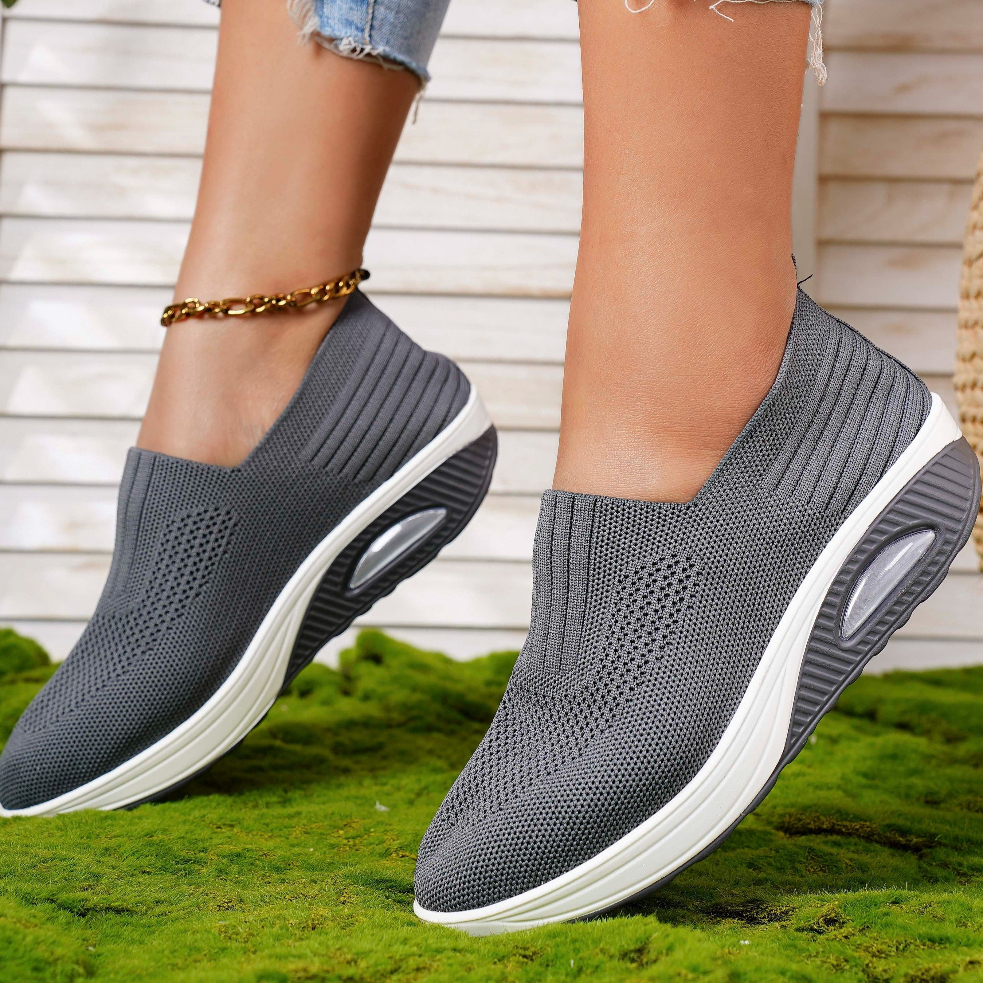 Slip on knit shoes hotsell