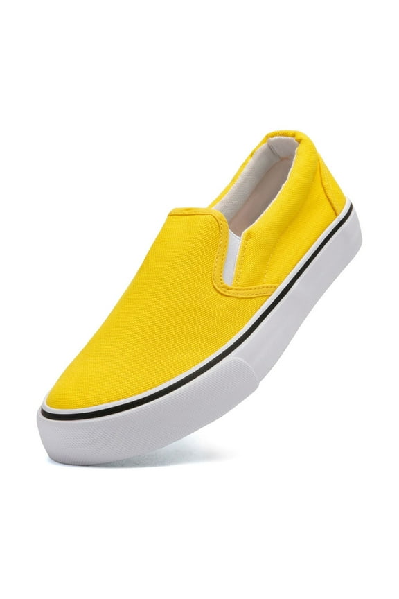 Low-Top Slip Ons Women's Fashion Sneakers Casual Canvas Sneakers for Women Comfortable Flats Breathable Padded Insole Slip on Sneakers Women Low Slip on Shoes