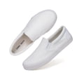 thumbnail image 1 of Emma Shoes Canvas Slip On Sneakers for Women, Canvas Slip On Shoes for Women, Low Top Casual Flats (All White, 6), 1 of 5