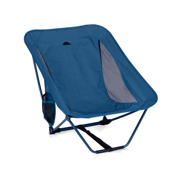 Low Ultralight Compact Camping Folding Chair With Side Pocket And Carry Bag (blue)