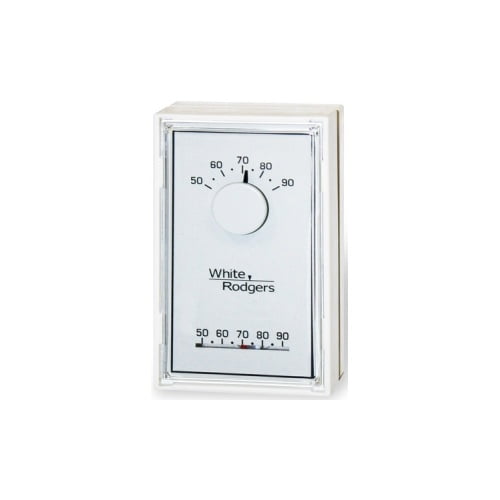 White Vertical Low Voltage Mechanical Thermostat