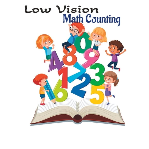 Low Vision Math Counting Activity Book: Dinosaur Coloring pages, (Paperback)