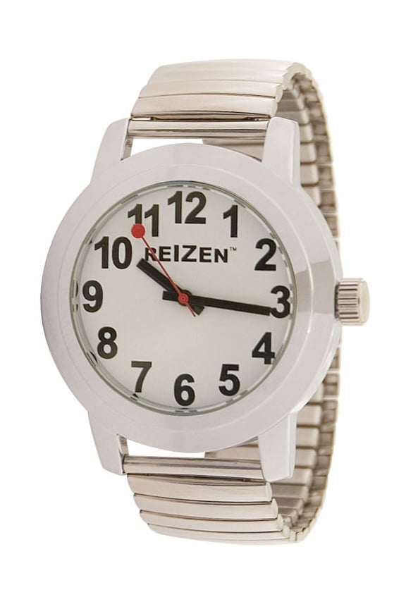 Low Vision Quartz Watch - White Face - Expansion Band - Unisex