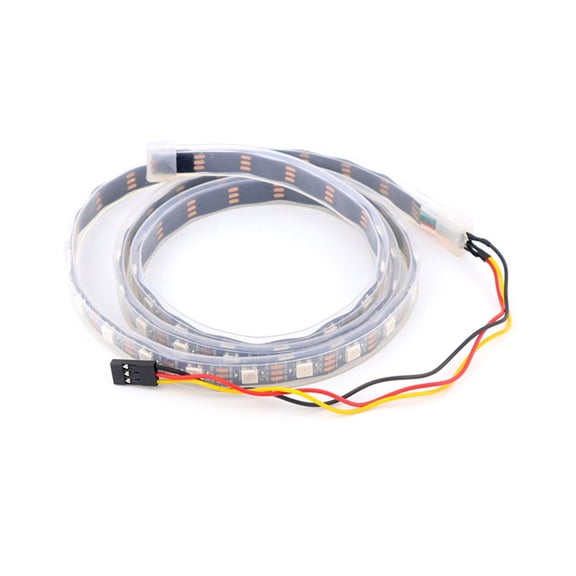 Low Voltage Color LED Tape Light 5V 1m/39.37in Programmable Lighting Tape with Yellow Wiring for Craft Decor Layouts and Displays