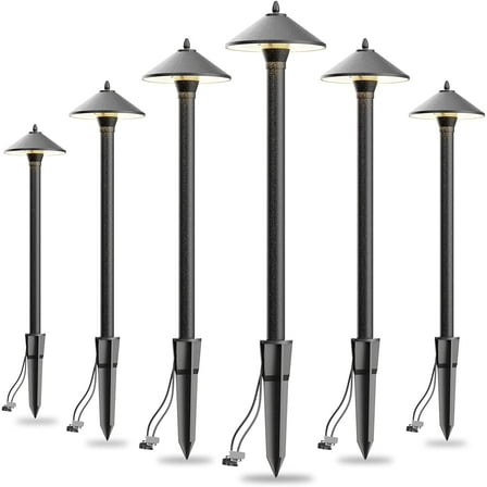 Low Voltage LED Pathway Lights 1.2W Outdoor Landscape Lighting 6 Pack 40 Lumen Landscape Path Lights 2700K for Lawn Patio Yard Walkway Driveway Pathway Garden