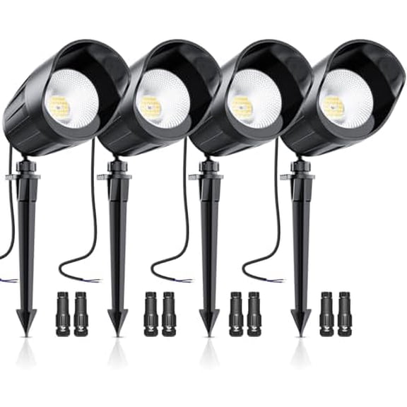 Low Voltage Landscape Lighting, 8W 800LM LED Landscape Lights with Connectors for Tree Garden Yard Pathway | 12V 24V Warm White 2700K Spotlights | IP67 Waterproof | 4 Pack$$Tools & Hardware Other