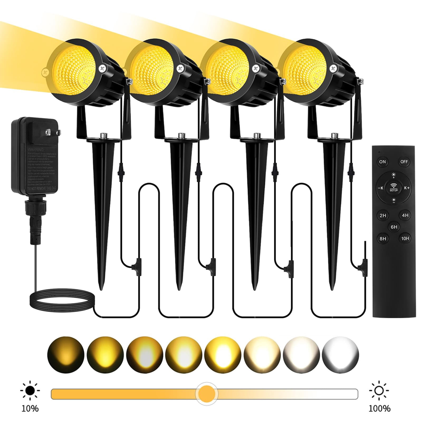 Low Voltage Landscape Lighting Kit: 4-IN-1 LED Landscape with Stepless ...
