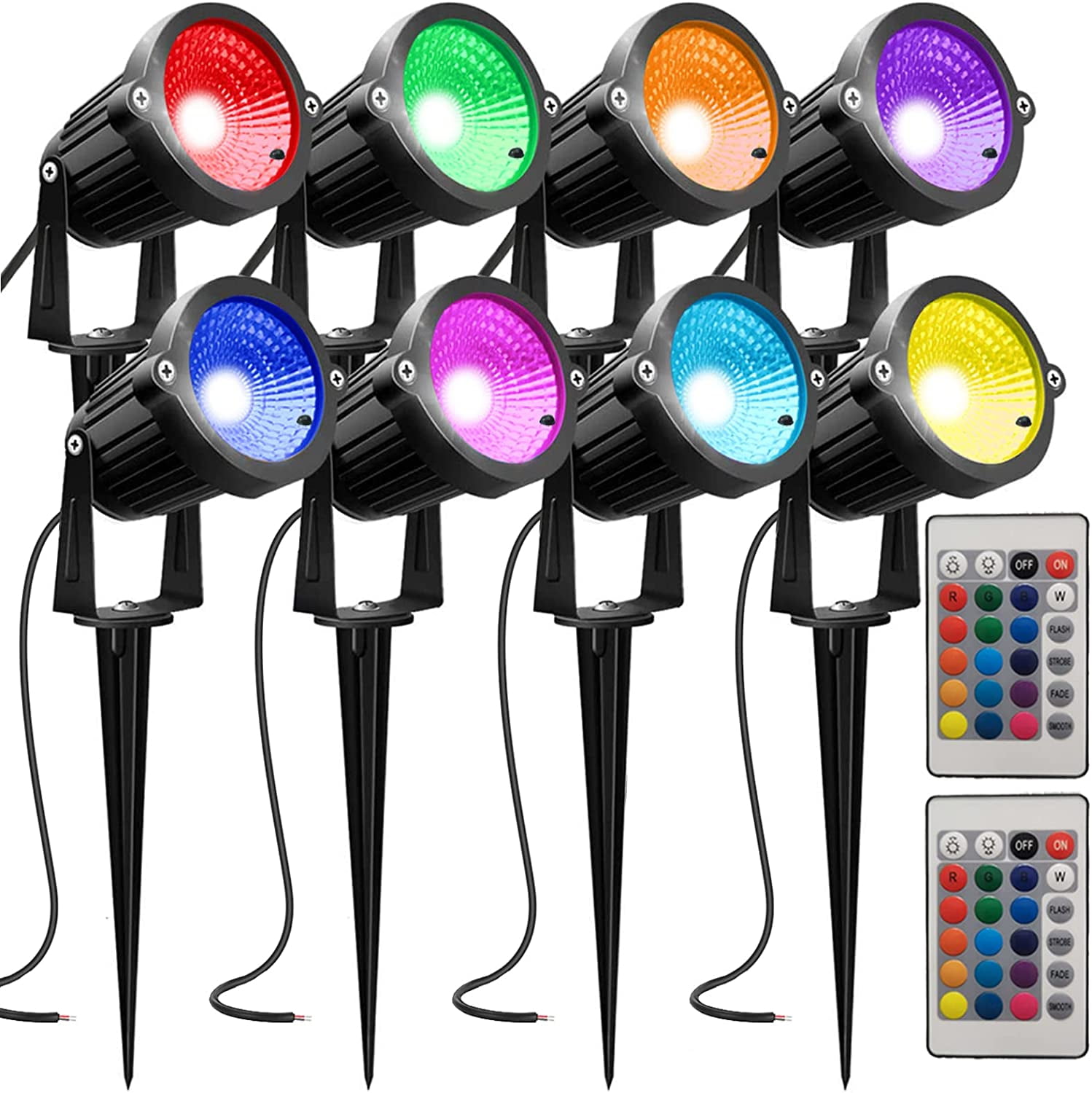 Low Voltage Landscape Lights Color Changing RGB LED Garden Spot Lights