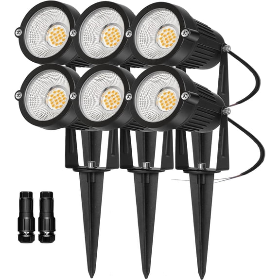 Low Voltage Landscape Lights Outdoor: LED Landscape Lighting with Connectors for Tree Garden Yard Pathway | Warm White Spotlights | Waterproof
