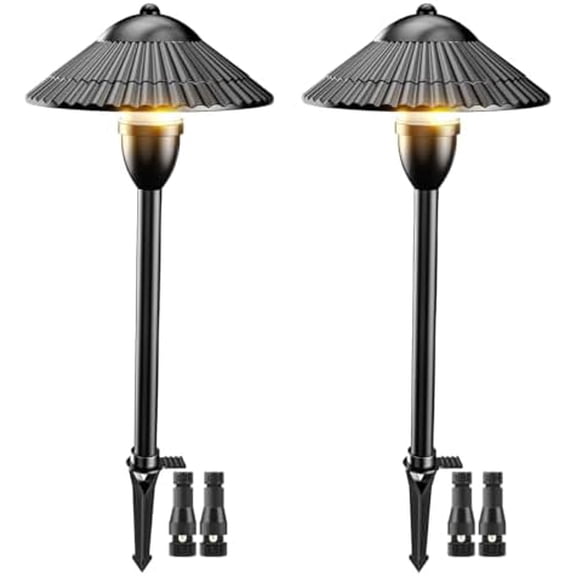 Low Voltage Landscape Pathway Lights, 5W 12-24V Outdoor LED Landscape Lighting, 3000K Aluminum Waterproof Wired Path Light for Yard Garden Walkway(2Pack)$$Tools & Hardware Other