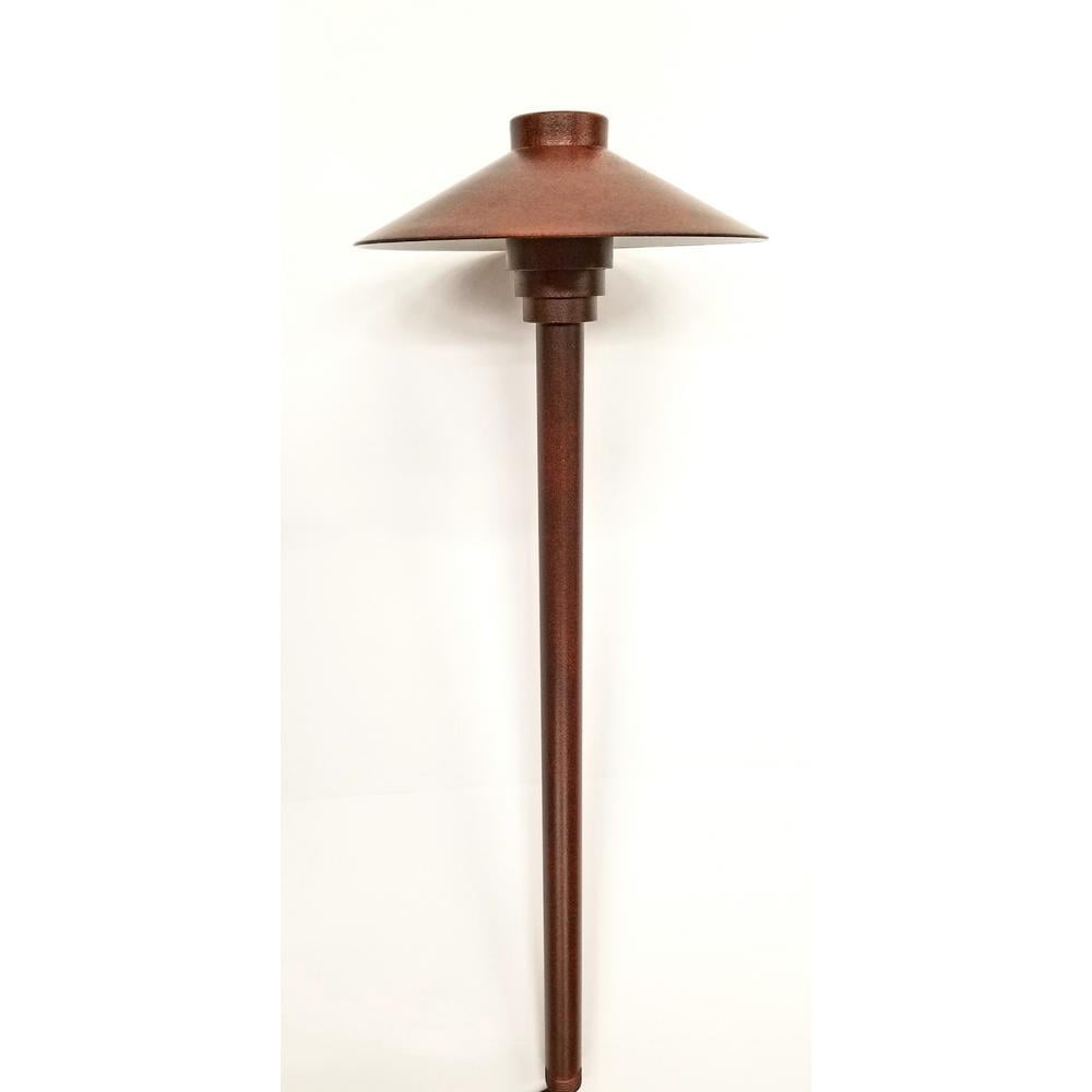 Rust Aluminum Small Mushroom Pathway Light with Clear Glass