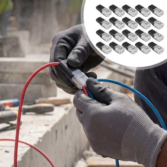 Low Voltage Wire Connector 20PCS, Double Wire Plug-in Connector with Locking Buckle, 2 Pin Quick Connect for 16-18 AWG LED Strip