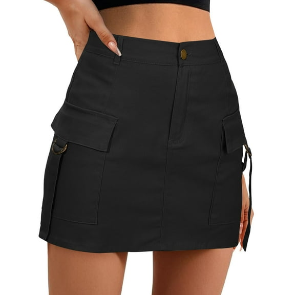 Low Waist Cargo Skirt for Women Stylish Mini A Line Skirt with Functional Pockets Trendy Casual Outfit