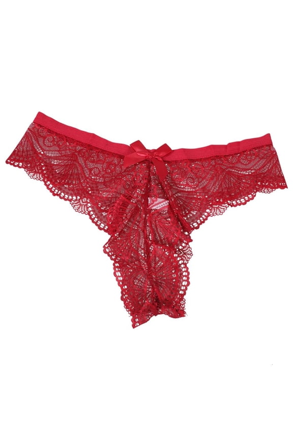 Low Waist Lace G-String Thongs, T-Back Breathable Floral Underwear for Women, Comfortable Panties Lingerie