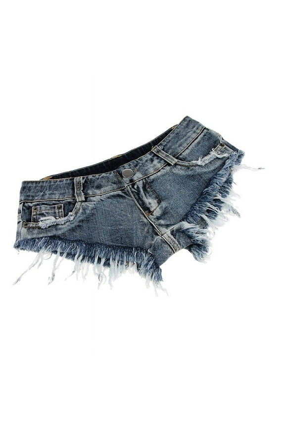 Low Waist Shorts Mini Jeans Micro Sports Denim Beach Casual, L