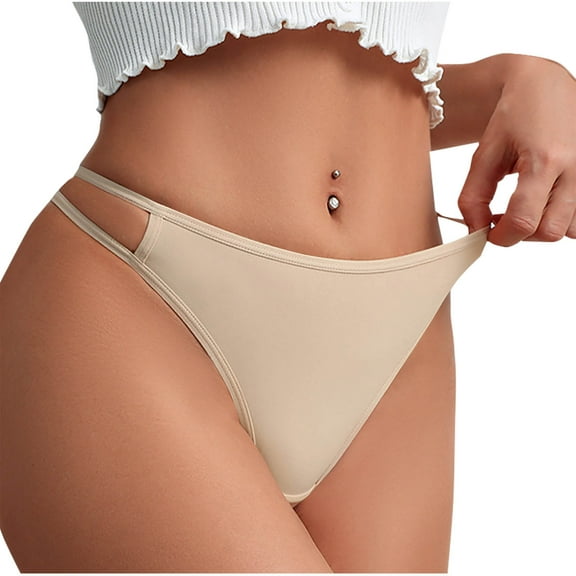 Low Waisted Briefs for Women Solid Color Patchwork Thin-Band Breathable Underpants