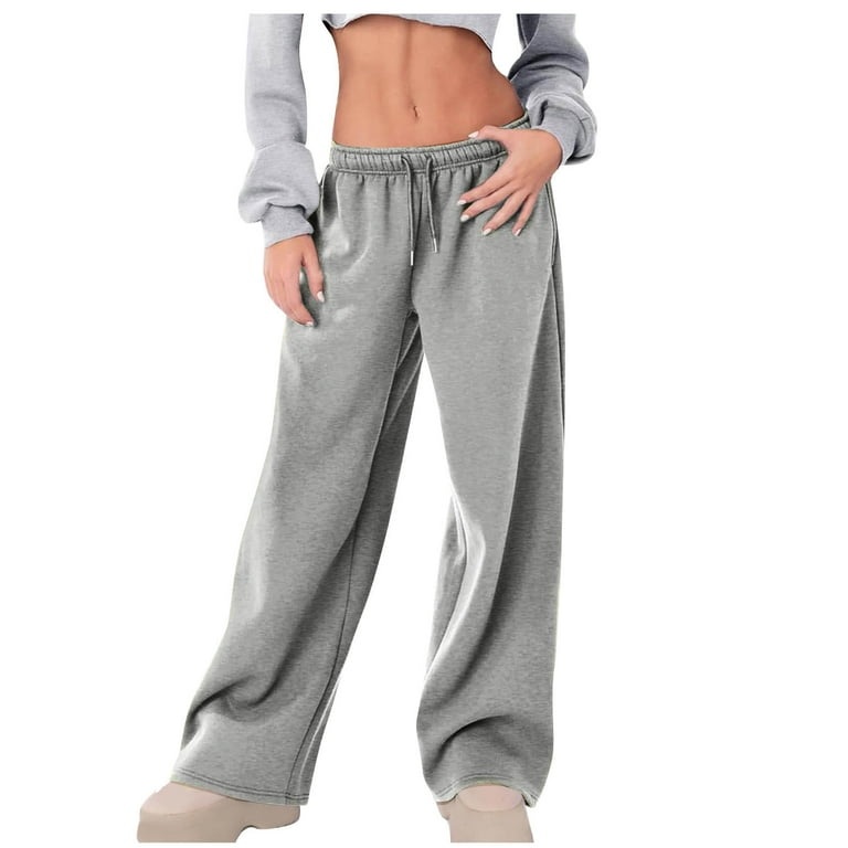 Low Waisted Sweatpants Preppy Clothes Teen Girl Low Rise Sweatpants Women Womens Pants Elastic Waist Sweat Sweatpants For Girls Wide Leg Sweatpants