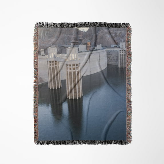 Low Water Levels At The Hoover Dam, Lake Mead, Nv - Us29 Mpr0047 - Maresa Pryor, Woven Blanket