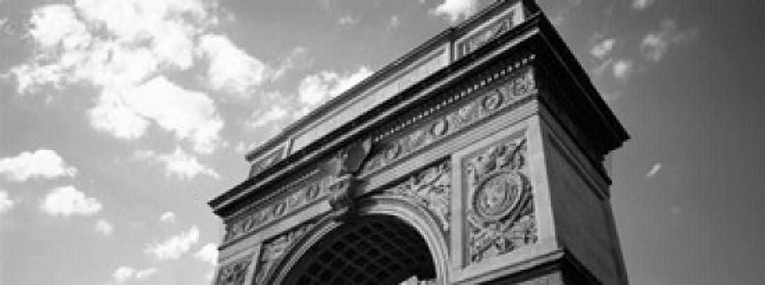 Low angle view of an arch Washington Square Arch Washington Square Park Manhattan New York City New York State USA Canvas Art - Panoramic Images (15 x 6)