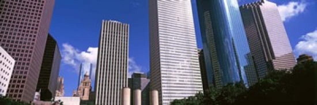 Low angle view of buildings Wedge Tower Continental Airlines Tower ExxonMobil Building Chevron Building Houston Texas USA Canvas Art - Panoramic Images (18 x 6)