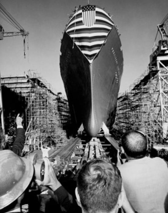 Low angle view of a cargo ship at its launching American President Lines President Lincoln II San Francisco California USA 1961 Canvas Art -  (18 x 24)
