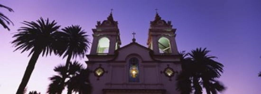 Low angle view of a cathedral at night Portuguese Cathedral San Jose Silicon Valley Santa Clara County California USA Canvas Art - Panoramic Images (18 x 7)