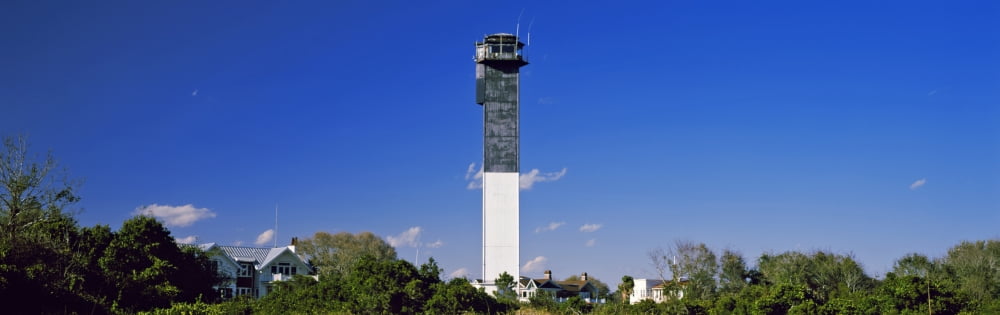 Low angle view of a lighthouse Sullivans Island Lighthouse Sullivans Island Charleston County South Carolina USA Canvas Art - Panoramic Images (27 x 9)