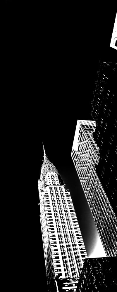 Low angle view of Chrysler Building lit up at night Manhattan New York City New York State USA Canvas Art - Panoramic Images (12 x 30)