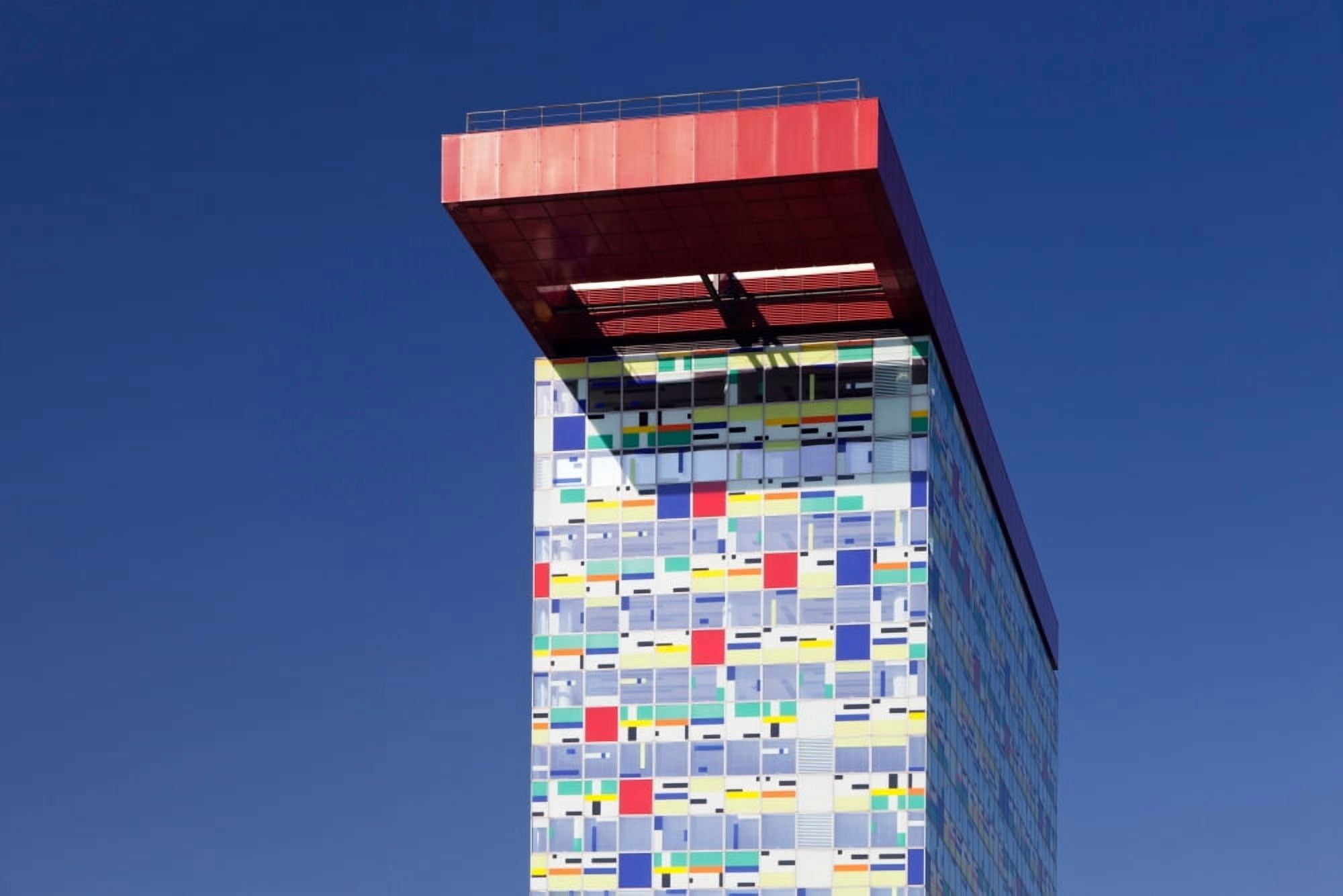 Low angle view of Colorium building Media Harbour Dusseldorf North Rhine Westphalia Germany Canvas Art - Panoramic Images (36 x 12)