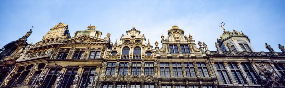 Low angle view of Grand Place Brussels Belgium Canvas Art - Panoramic Images (27 x 9)
