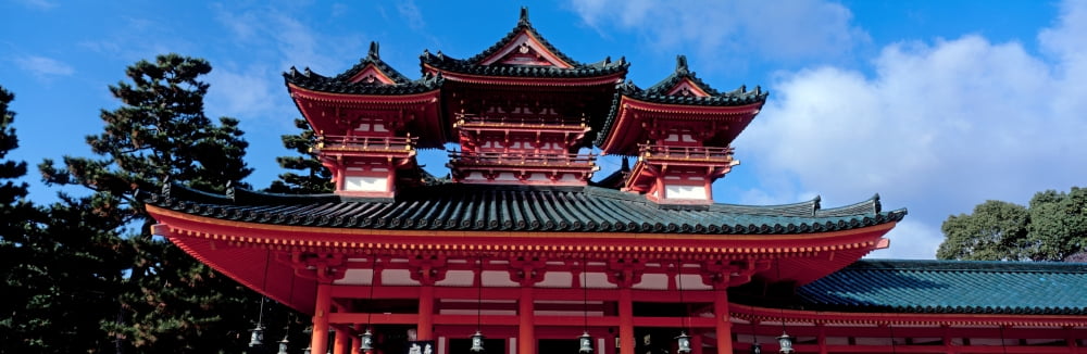 Low angle view of Heian Shrine Sakyo-ku Kyoto City Kyoto Prefecture Japan Canvas Art - Panoramic Images (6 x 18)