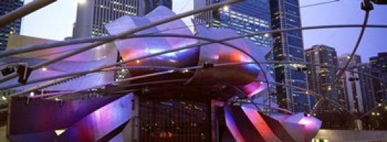 Low angle view of Jay Pritzker Pavilion Millennium Park Chicago Cook County Illinois USA Canvas Art - Panoramic Images (36 x 13)