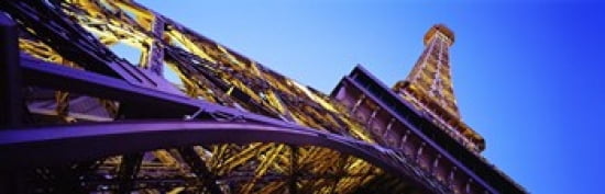 Low angle view of Las Vegas Replica Eiffel Tower Paris Las Vegas Las Vegas Nevada USA Canvas Art - Panoramic Images (36 x 12)