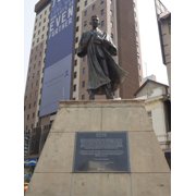 Low angle view of Mahatma Gandhi Statue at Gandhi Square, Johannesburg, Gauteng Province, South Africa Poster Print 9 x 12