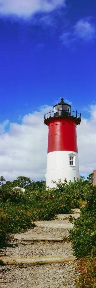 Low angle view of Nauset Lighthouse Nauset Beach Eastham Cape Cod Barnstable County Massachusetts USA Canvas Art - Panoramic Images (12 x 36)