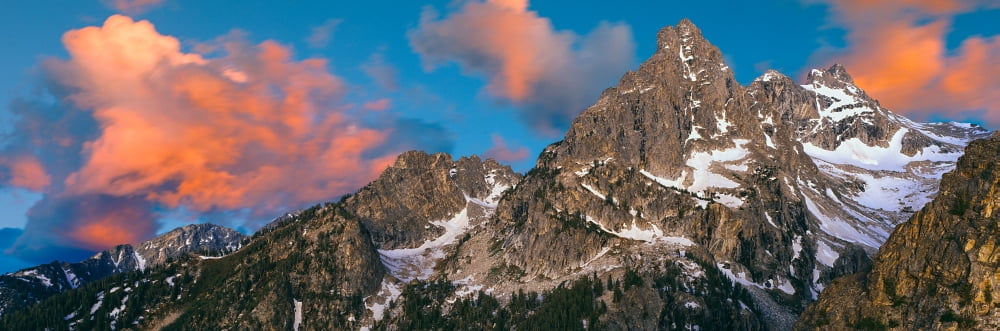 Low angle view of Nez Perce Peak Teton Range Grand Teton National Park Wyoming USA Canvas Art - Panoramic Images (27 x 9)