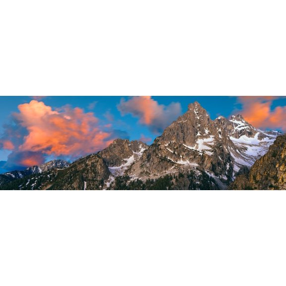 Low angle view of Nez Perce Peak Teton Range Grand Teton National Park Wyoming USA Canvas Art - Panoramic Images (36 x 12)