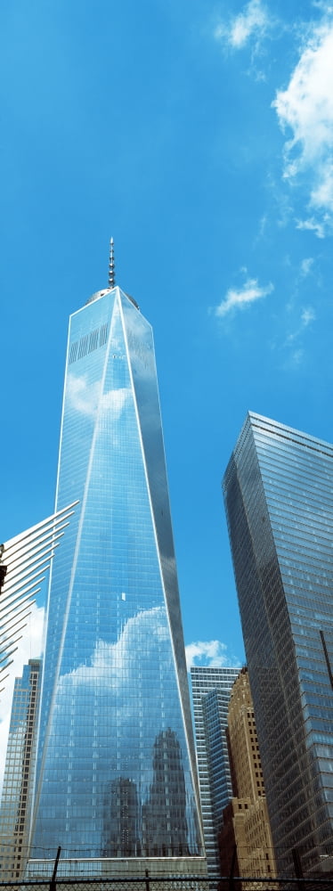Low angle view of One World Trade Center Manhattan New York City New York State USA Canvas Art - Panoramic Images (36 x 12)