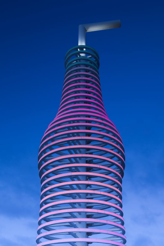 Low angle view of Pop bottle sculpture on Route 66 Arcadia Oklahoma County Oklahoma USA Canvas Art - Panoramic Images (18 x 24)