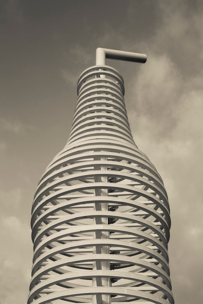 Low angle view of Pop bottle sculpture on Route 66 Arcadia Oklahoma County Oklahoma USA Canvas Art - Panoramic Images (18 x 24)