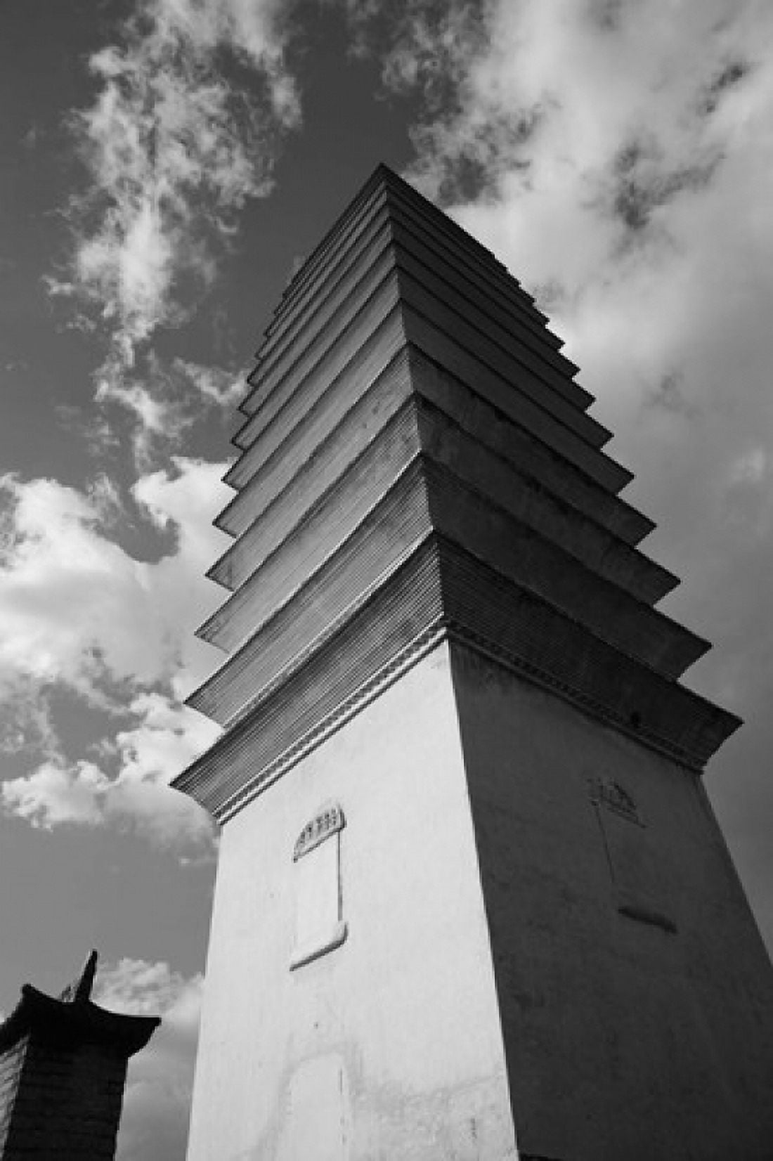Low angle view of Qianxun Pagoda Three Pagodas Old Town Dali Yunnan Province China Canvas Art - Panoramic Images (24 x 36)