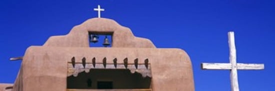 Low angle view of Santo Tomas Church Santa Rosa De Lima New Mexico USA Canvas Art - Panoramic Images (36 x 12)