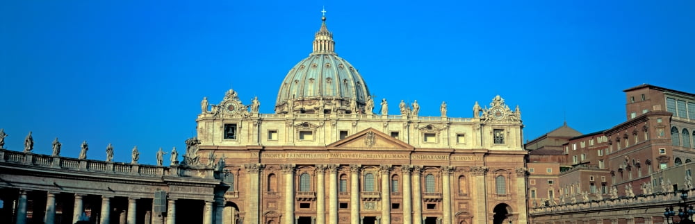 Low angle view of St Peters Basilica Rome Rome Province Italy Canvas Art - Panoramic Images (6 x 18)