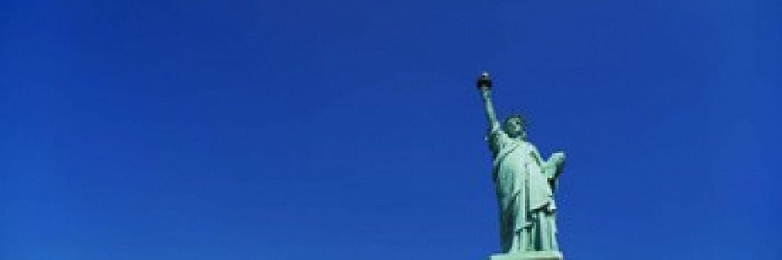 Low angle view of Statue of Liberty New York City New York State USA Canvas Art - Panoramic Images (18 x 6)